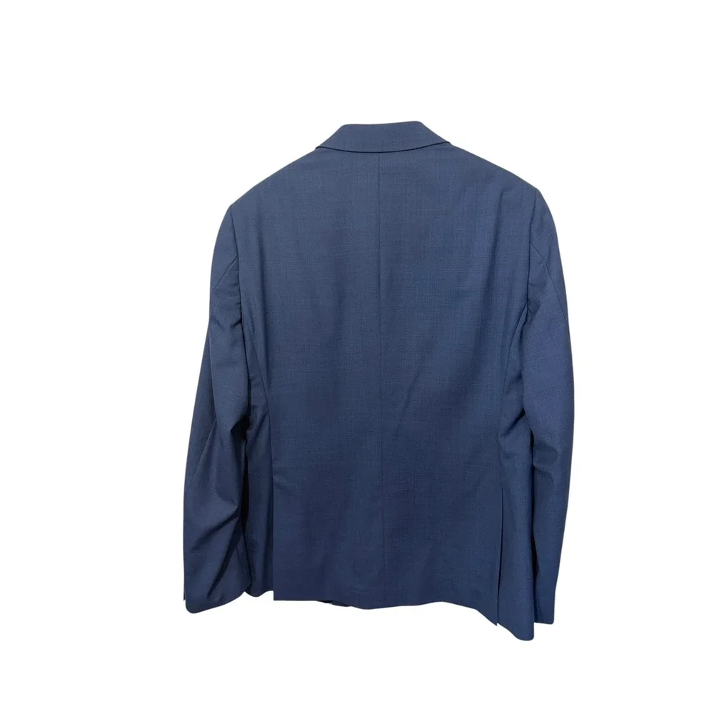 Indochino Mens Hemsworth Blue Blazer Jacket Custom Floral Lining‎ 100% Wool